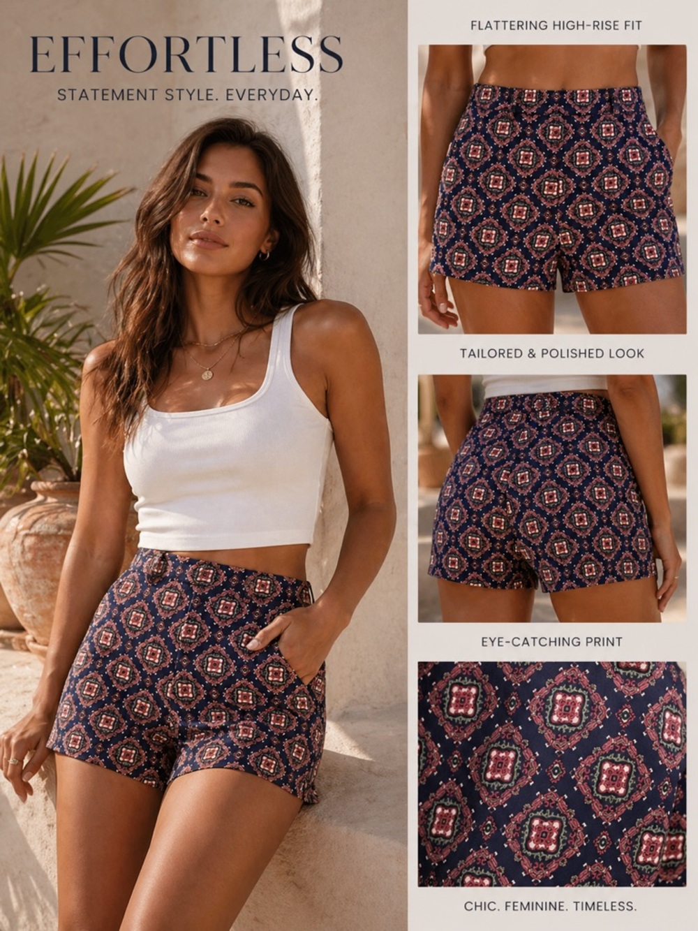 J. Crew High-Waist Printed Shorts in Pink and Black size 4